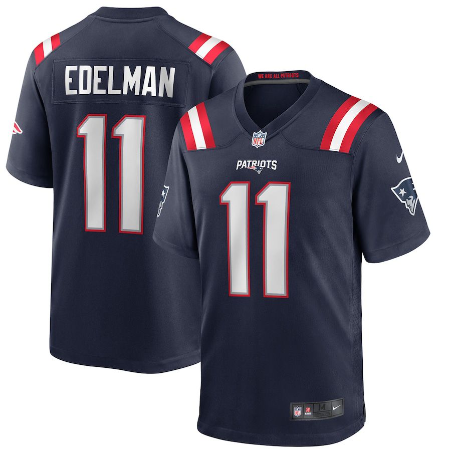 Men New England Patriots 11 Julian Edelman Nike Navy Game NFL Jersey